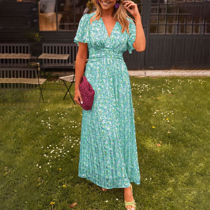 Camilla Floral V-Neck Midi Dress