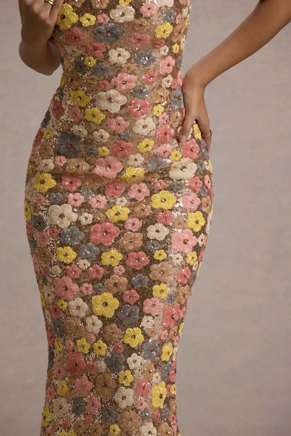 Elira Sequin Floral Maxi Dress