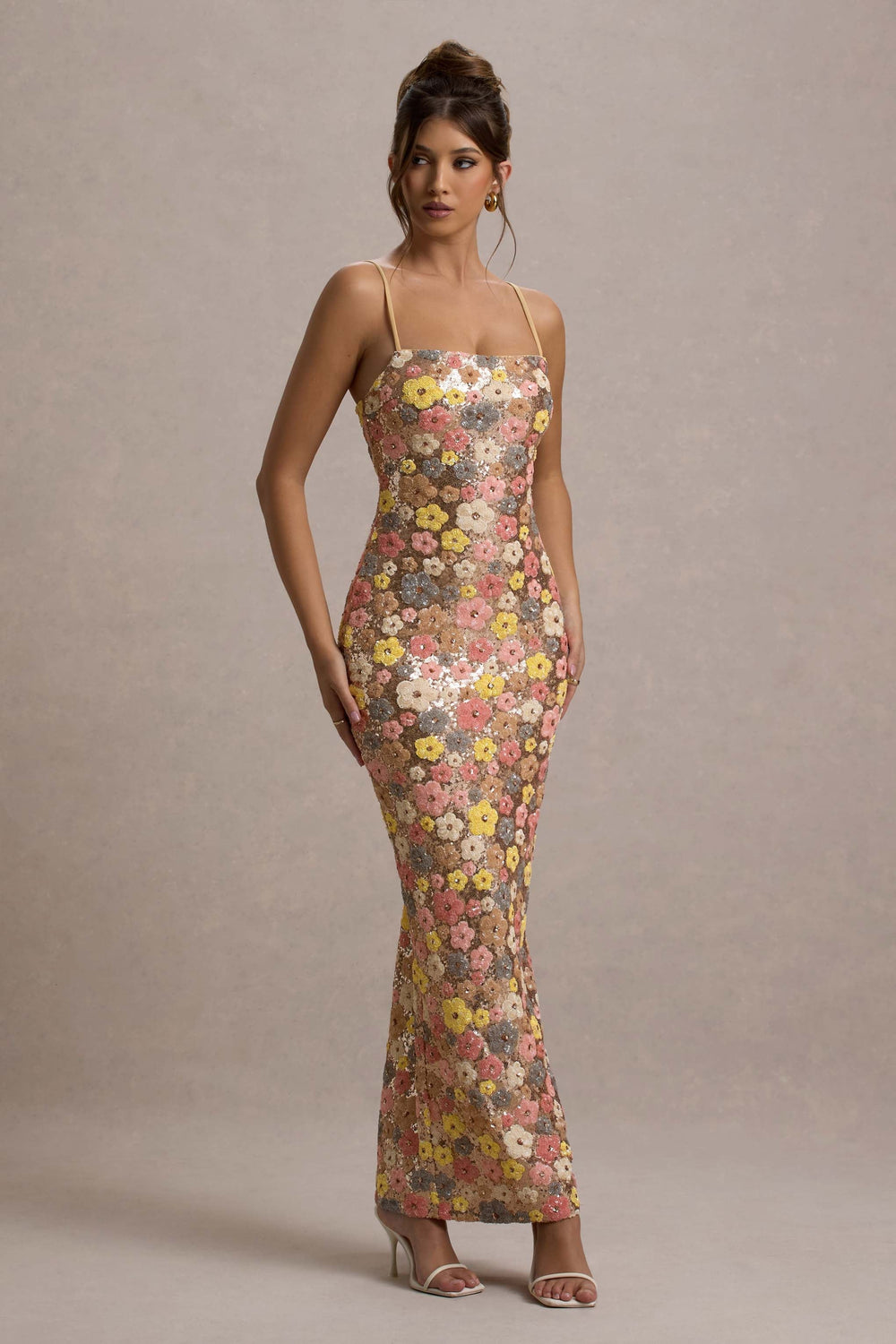Elira Sequin Floral Maxi Dress