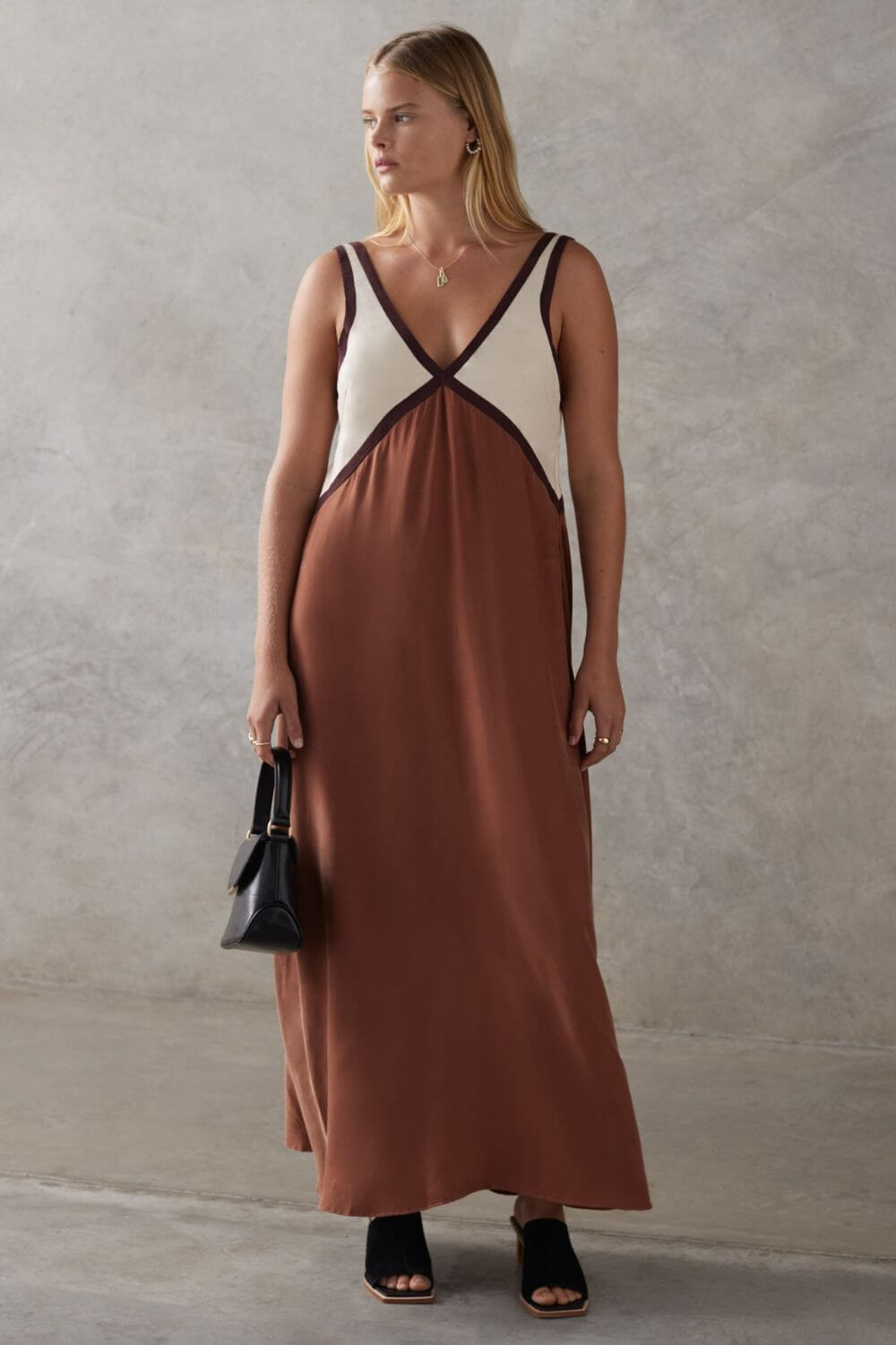 Annabelle Stretch Polyester Maxi Dress
