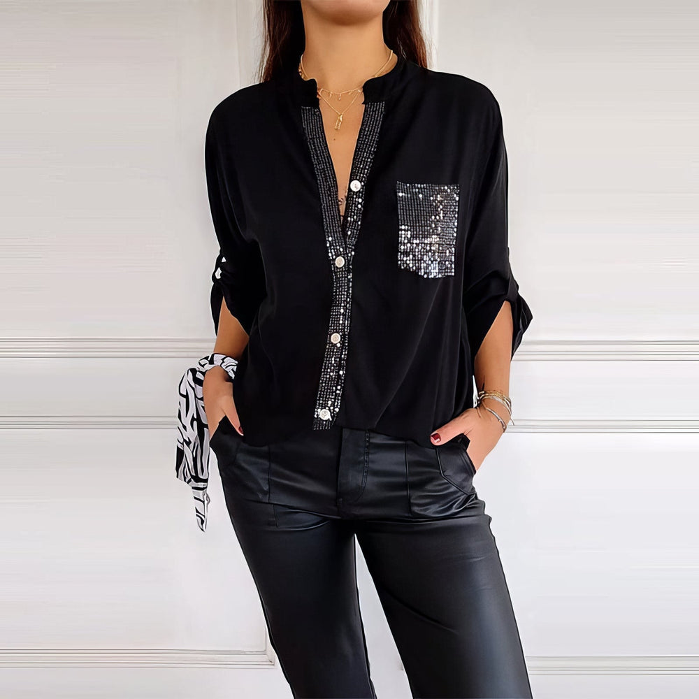 Lucie Sequin Patchwork Top