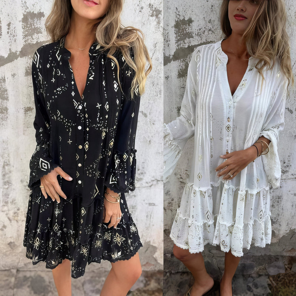 Mara Trendy Long-Sleeve Mini Dress