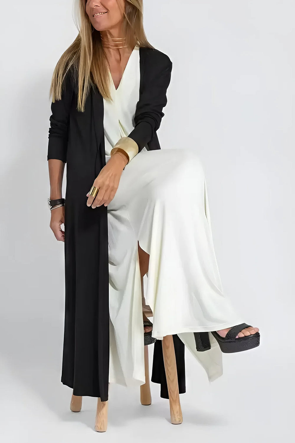 Elise Elegant Long Dress with Matching Cardigan Gift
