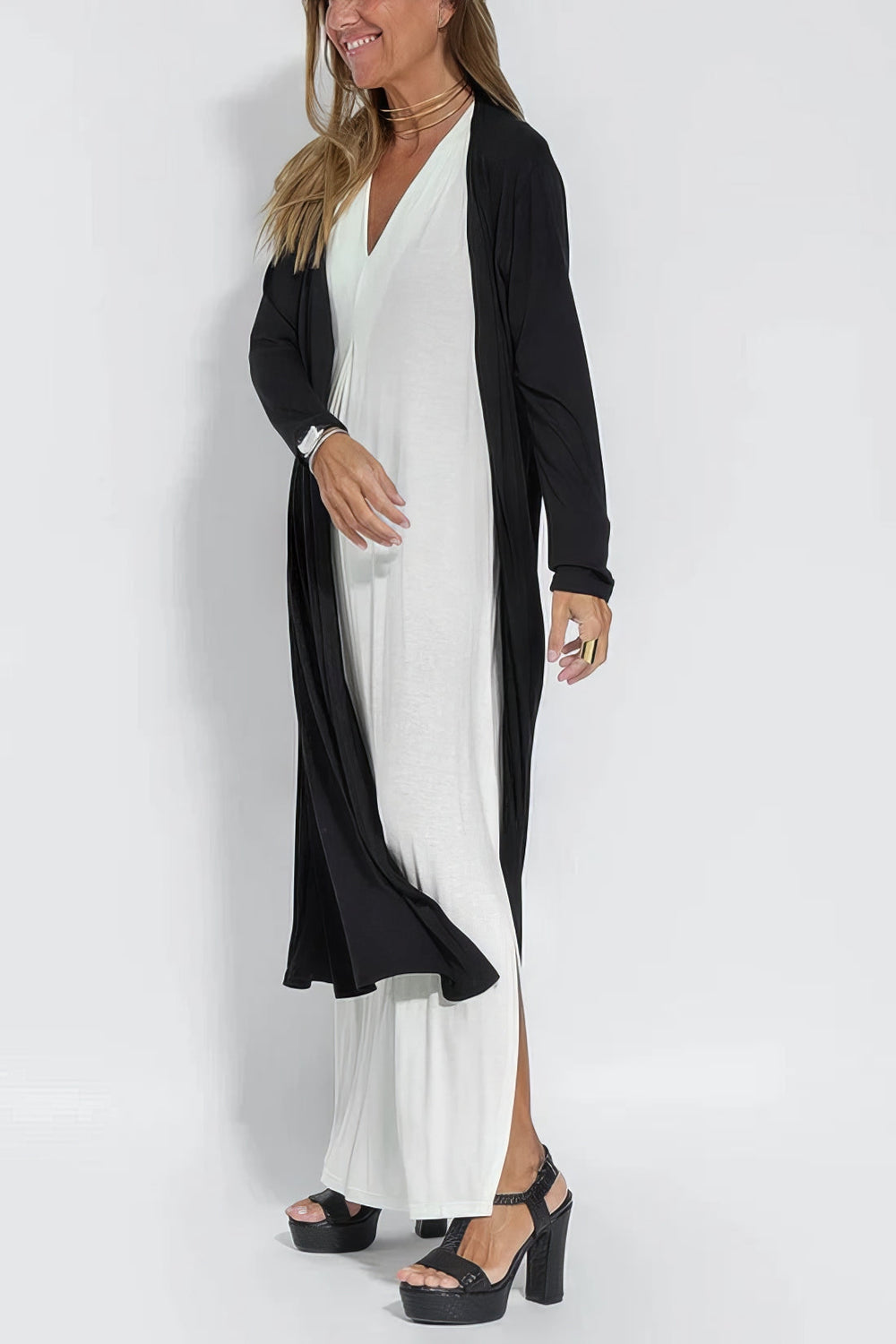 Elise Elegant Long Dress with Matching Cardigan Gift