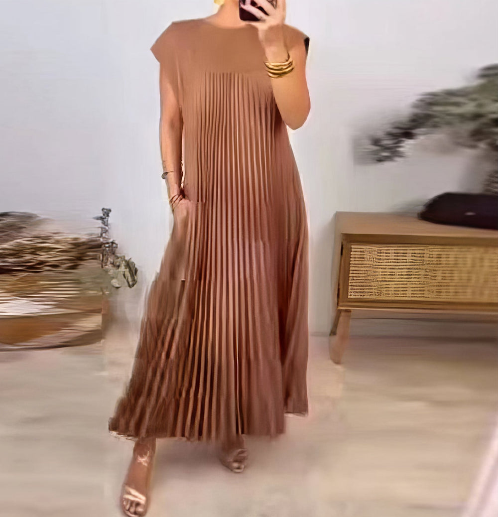 Eleonora Sleeveless Pleated Dress