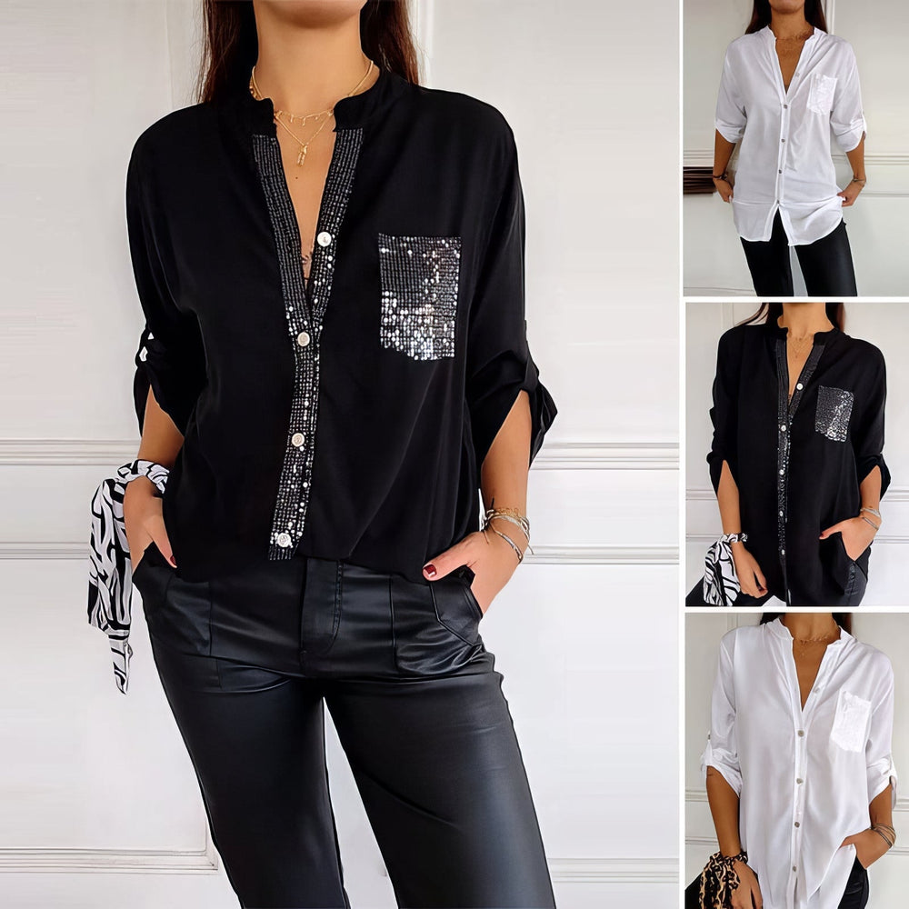 Lucie Sequin Patchwork Top
