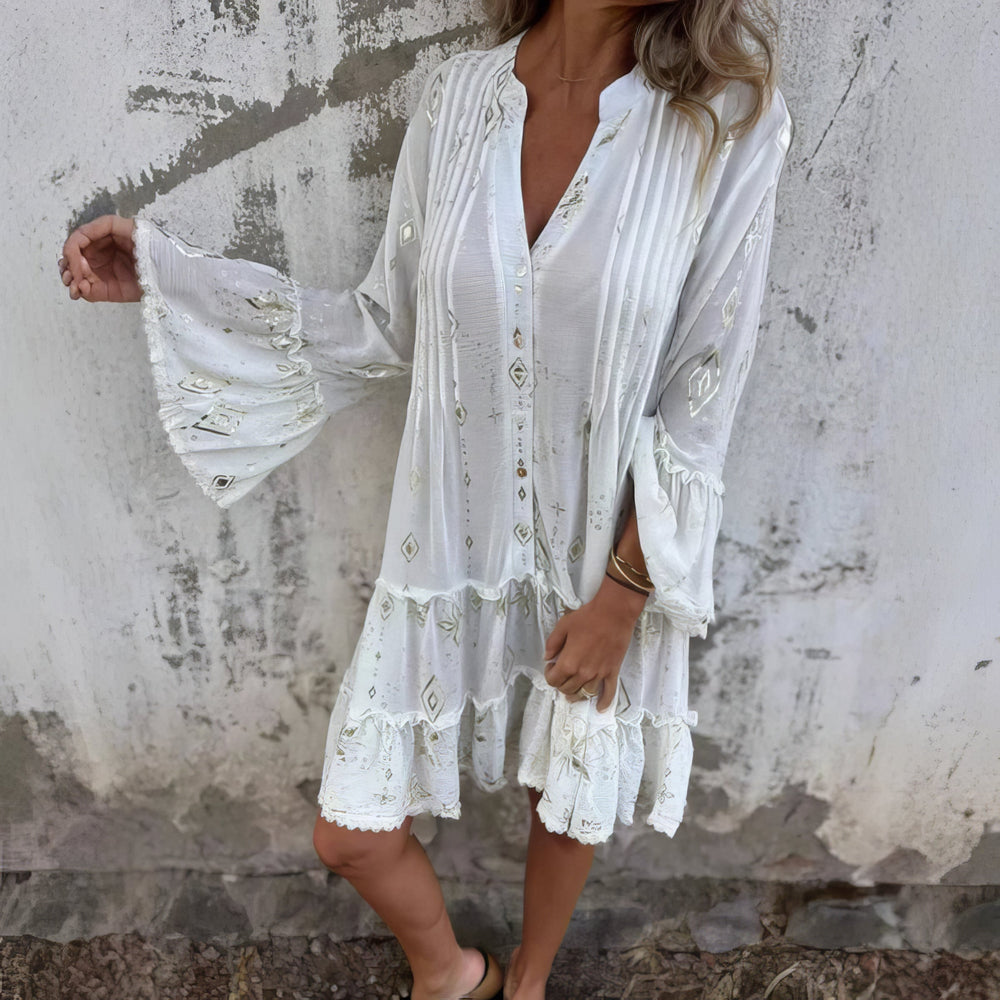 Mara Trendy Long-Sleeve Mini Dress
