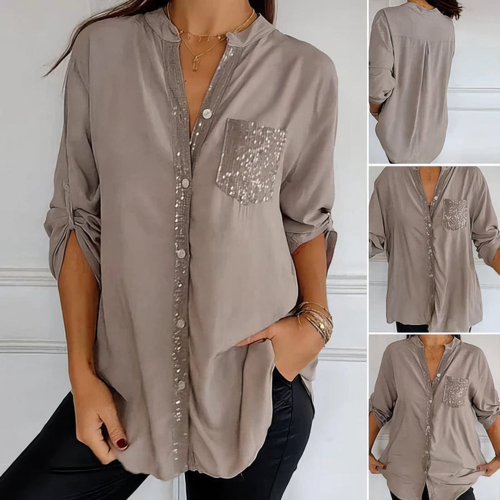 Lucie Sequin Patchwork Top