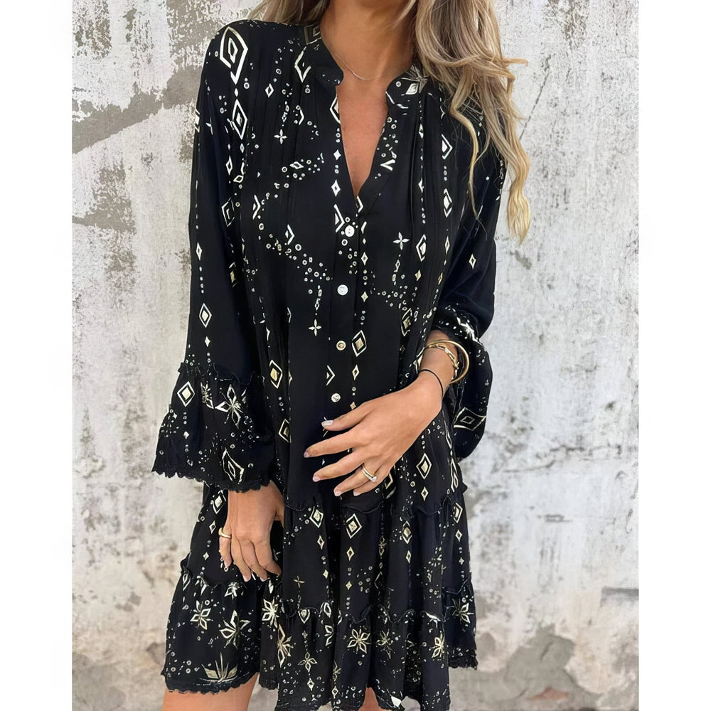Mara Trendy Long-Sleeve Mini Dress