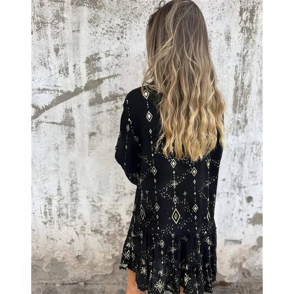 Mara Trendy Long-Sleeve Mini Dress