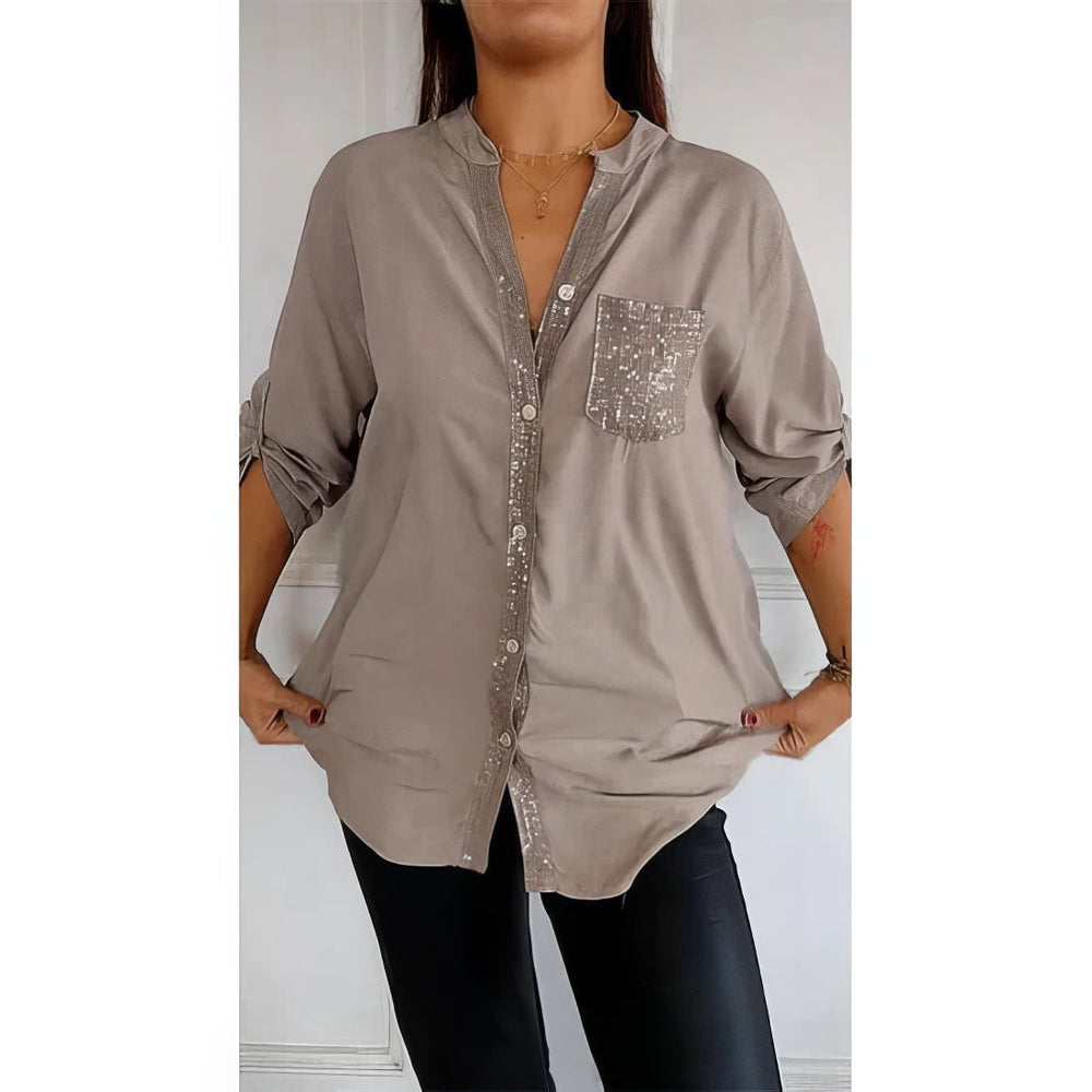 Lucie Sequin Patchwork Top