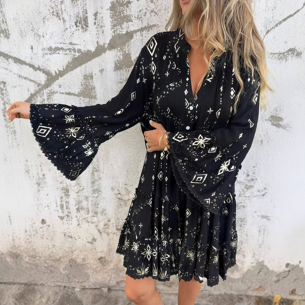Mara Trendy Long-Sleeve Mini Dress