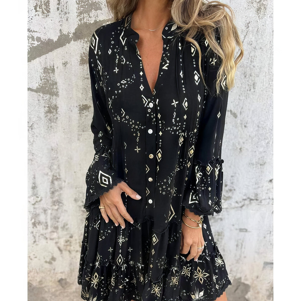 Mara Trendy Long-Sleeve Mini Dress