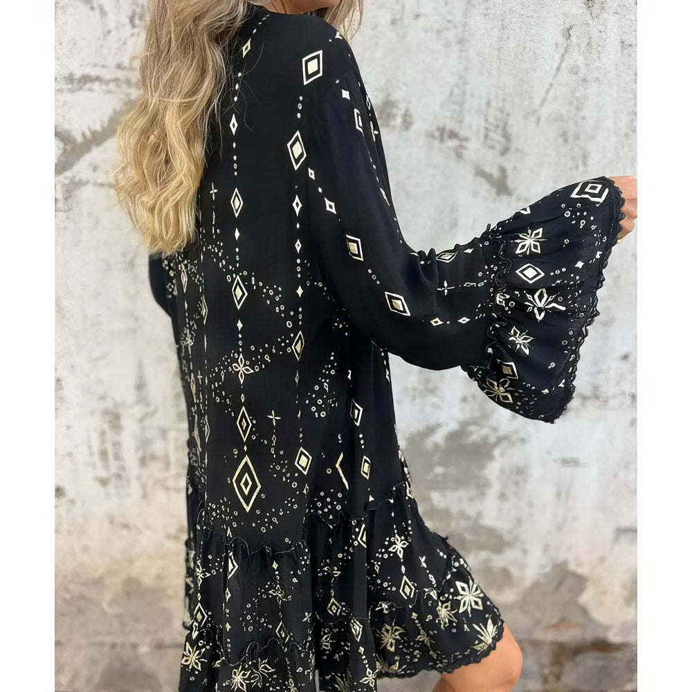 Mara Trendy Long-Sleeve Mini Dress