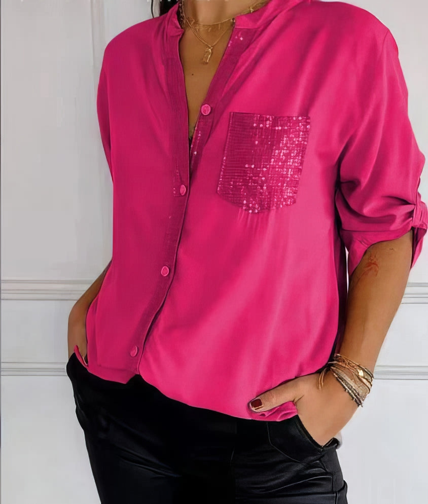 Lucie Sequin Patchwork Top