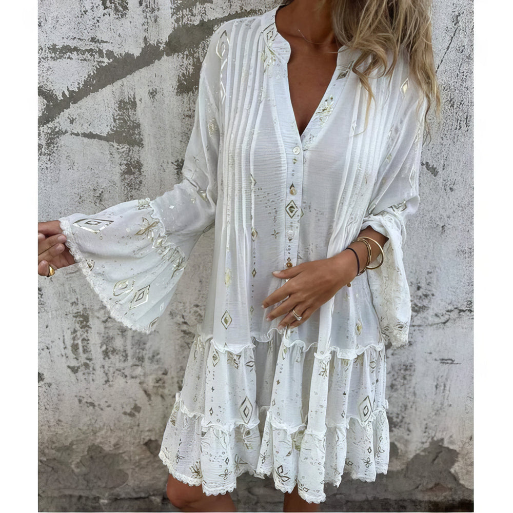 Mara Trendy Long-Sleeve Mini Dress